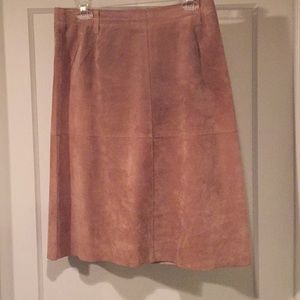 Isaac Mizrahi Lined Suede Skirt